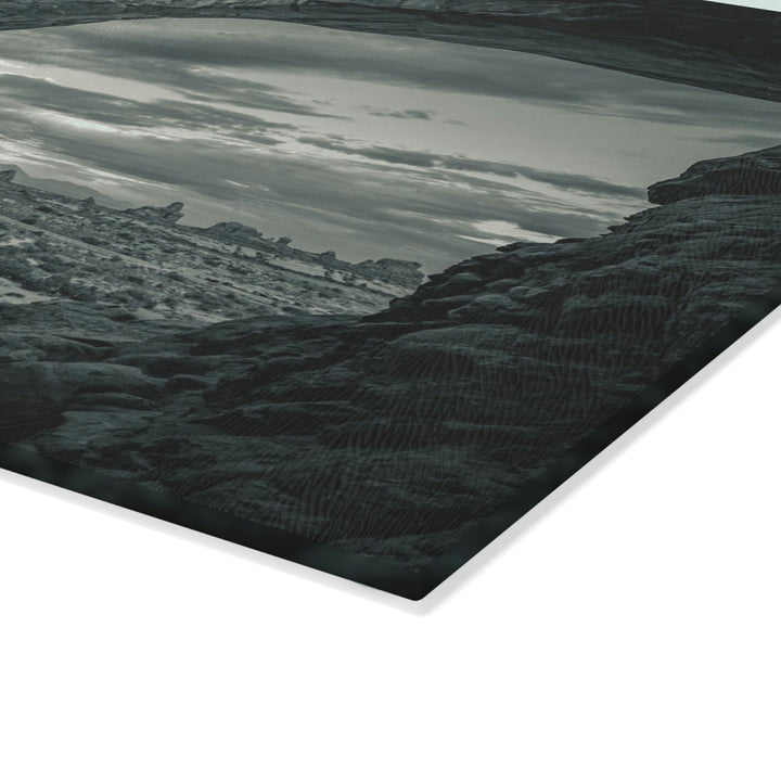 Natural Frames Part 2 in Black and White - Glass Cutting Board - Visiting This World