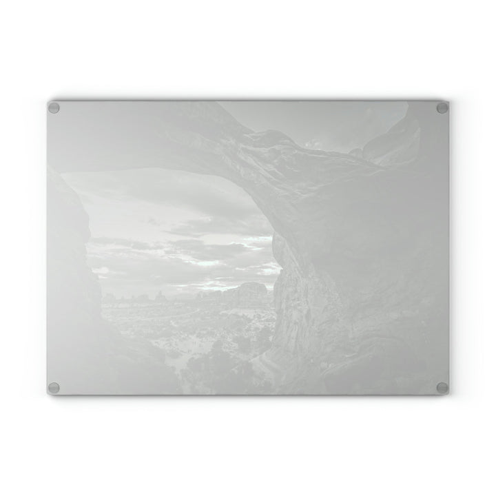 Natural Frames Part 2 in Black and White - Glass Cutting Board - Visiting This World