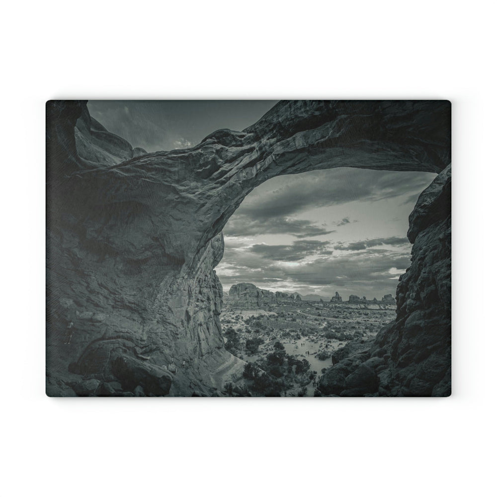 Natural Frames Part 2 in Black and White - Glass Cutting Board - Visiting This World