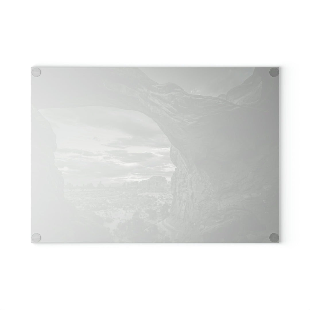 Natural Frames Part 2 in Black and White - Glass Cutting Board - Visiting This World