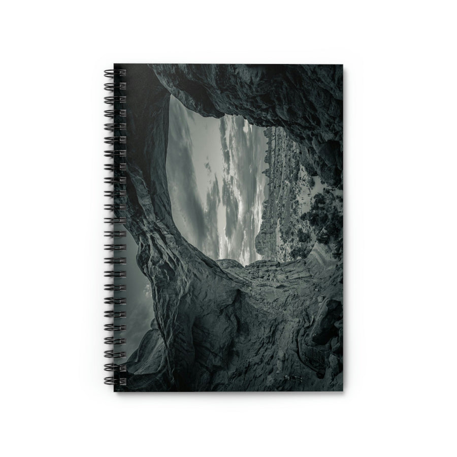 Natural Frames Part 2 in Black and White - Spiral Ruled Line Notebook - Visiting This World