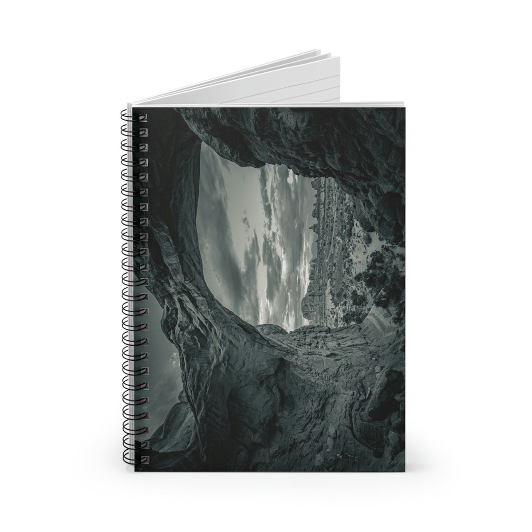 Natural Frames Part 2 in Black and White - Spiral Ruled Line Notebook - Visiting This World