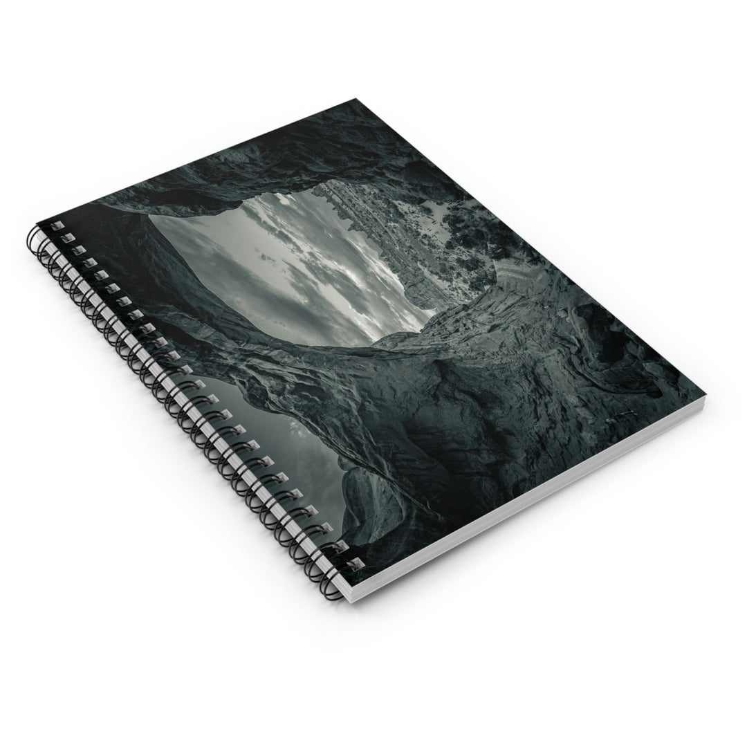 Natural Frames Part 2 in Black and White - Spiral Ruled Line Notebook - Visiting This World