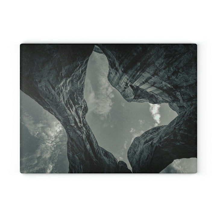 Natural Frames Part 3 in Black and White - Glass Cutting Board - Visiting This World