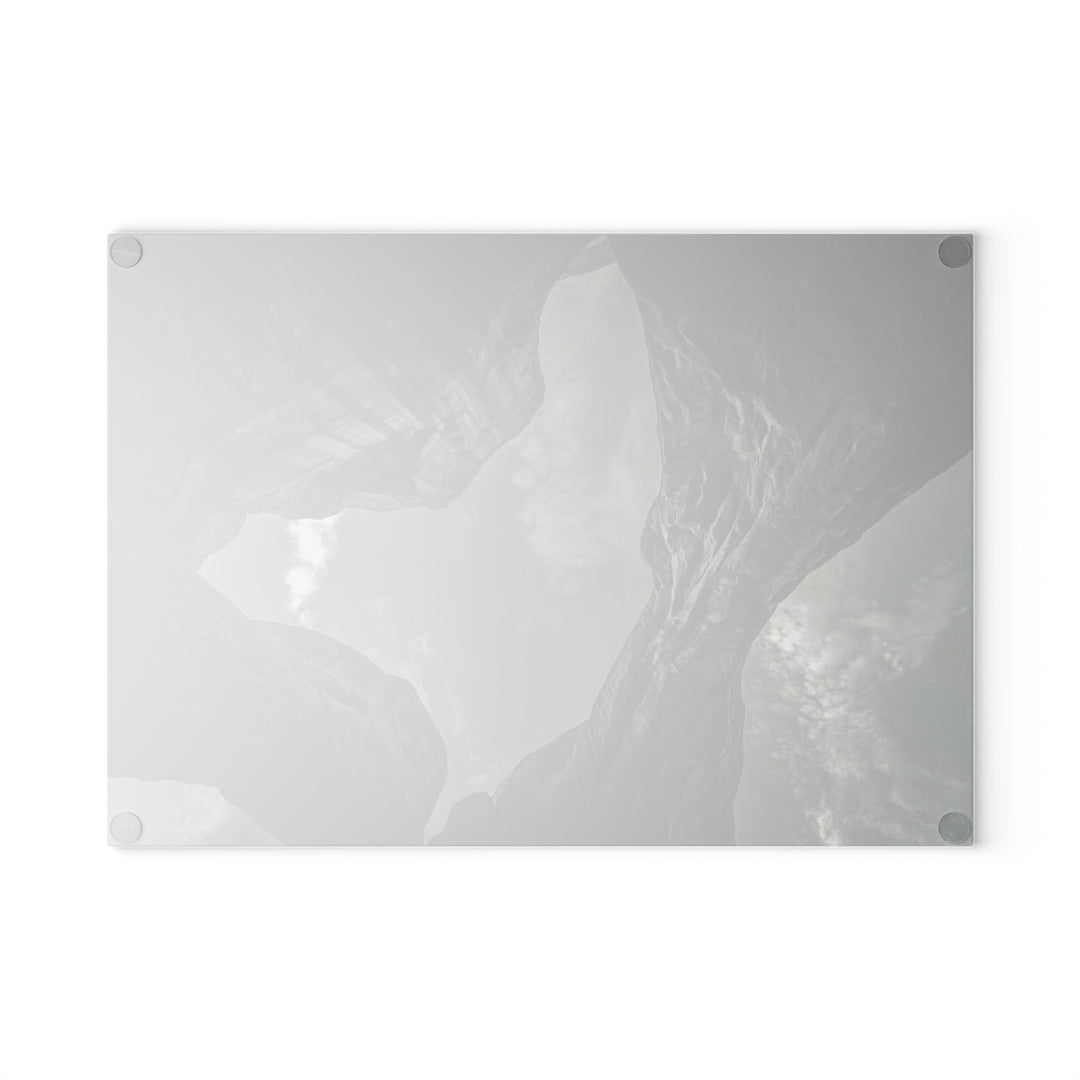 Natural Frames Part 3 in Black and White - Glass Cutting Board - Visiting This World