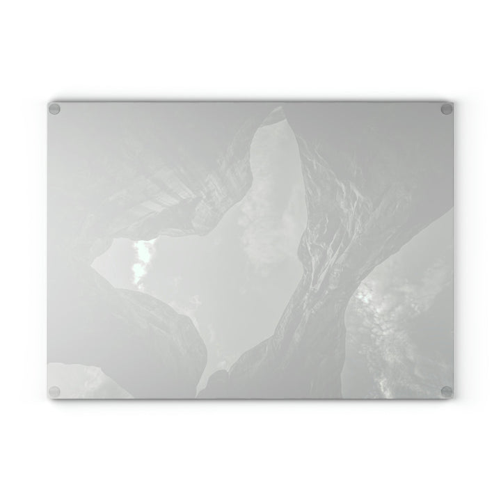 Natural Frames Part 3 in Black and White - Glass Cutting Board - Visiting This World