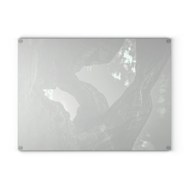 Natural Frames Part 4 in Black and White - Glass Cutting Board - Visiting This World