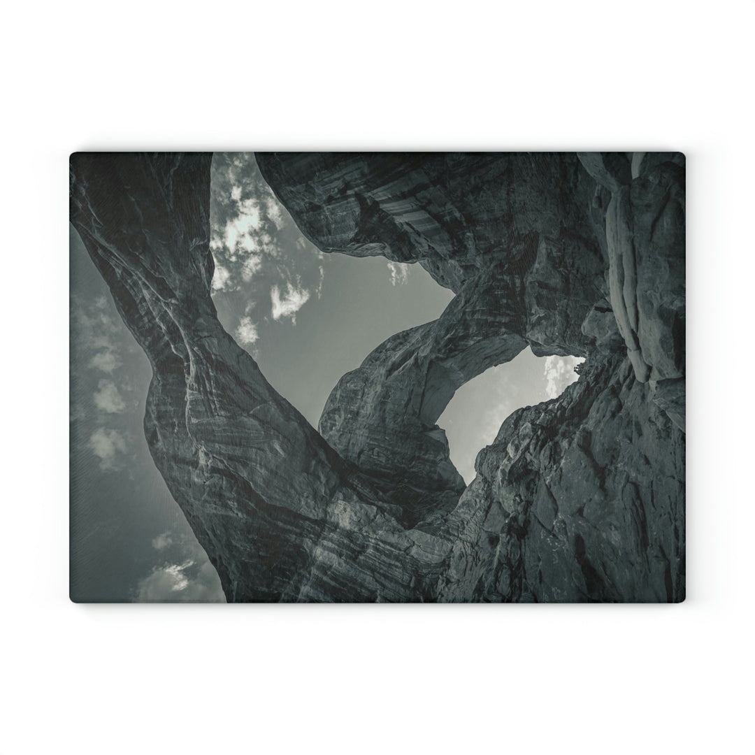 Natural Frames Part 4 in Black and White - Glass Cutting Board - Visiting This World