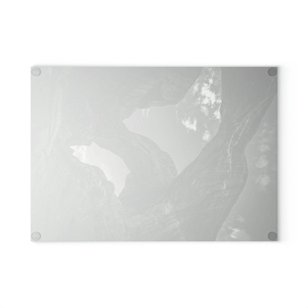 Natural Frames Part 4 in Black and White - Glass Cutting Board - Visiting This World