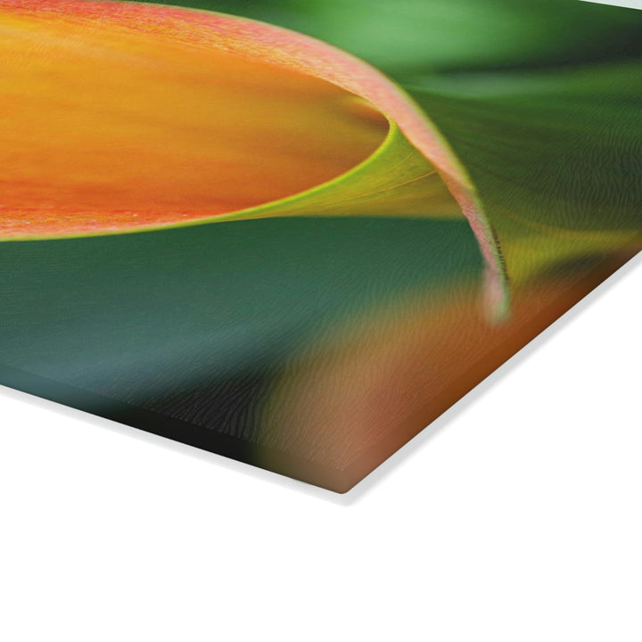 Orange Calla Lily - Glass Cutting Board - Visiting This World