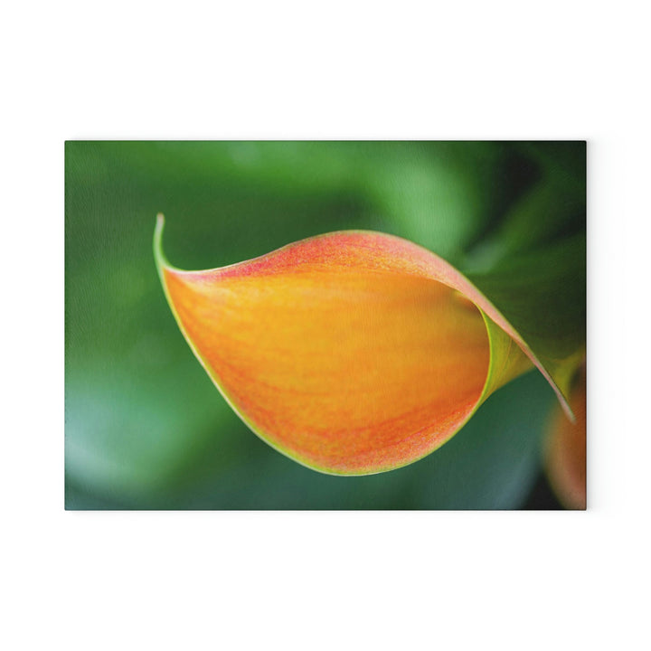 Orange Calla Lily - Glass Cutting Board - Visiting This World