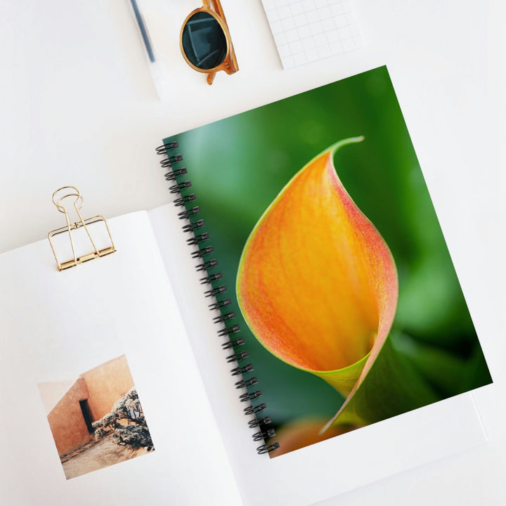 Orange Calla Lily - Spiral Ruled Line Notebook - Visiting This World