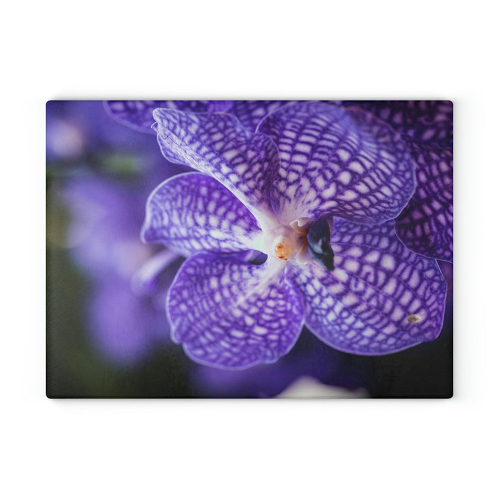 Orchid Detail - Glass Cutting Board - Visiting This World