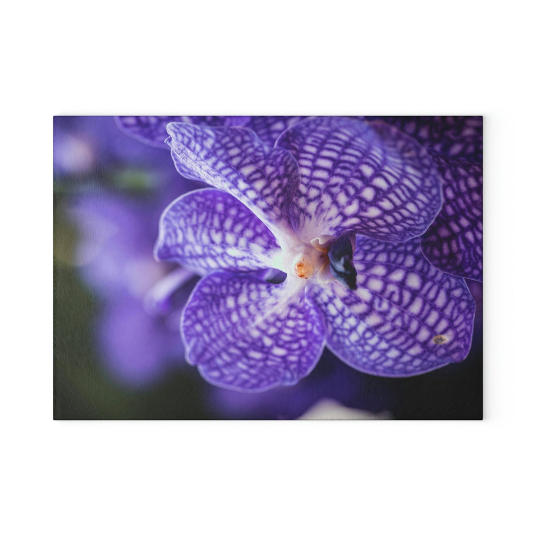 Orchid Detail - Glass Cutting Board - Visiting This World