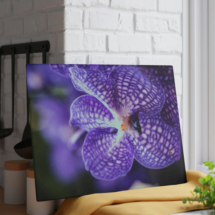 Orchid Detail - Glass Cutting Board - Visiting This World