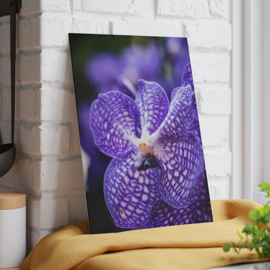 Orchid Detail - Glass Cutting Board - Visiting This World