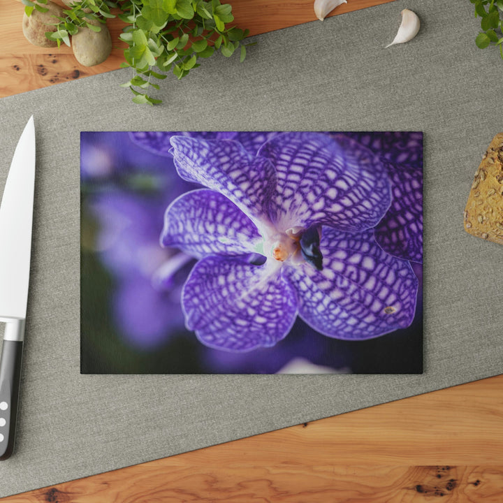 Orchid Detail - Glass Cutting Board - Visiting This World