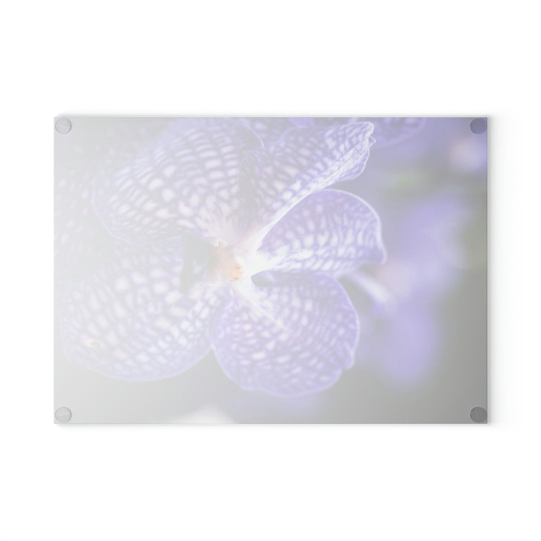 Orchid Detail - Glass Cutting Board - Visiting This World