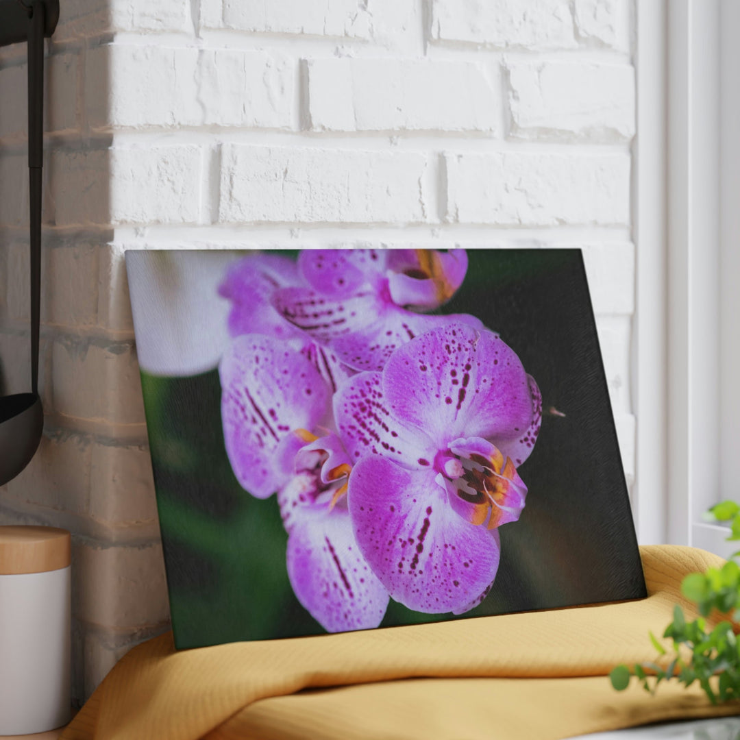 Orchid in Pink - Glass Cutting Board - Visiting This World