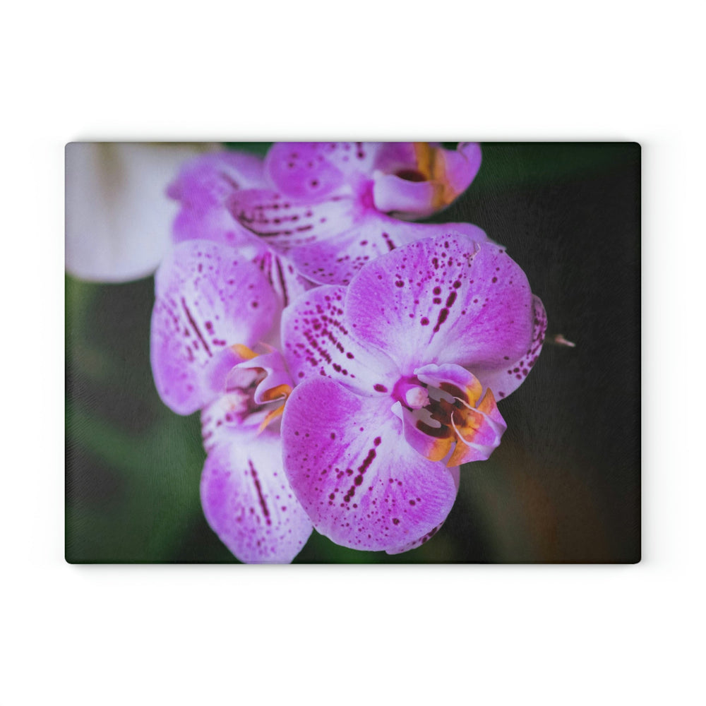 Orchid in Pink - Glass Cutting Board - Visiting This World