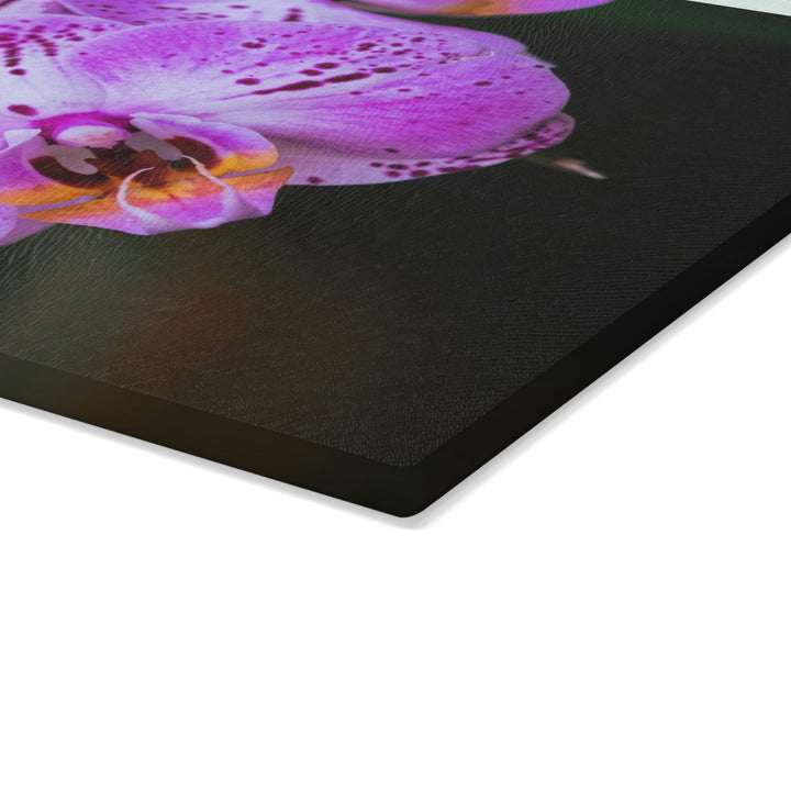 Orchid in Pink - Glass Cutting Board - Visiting This World