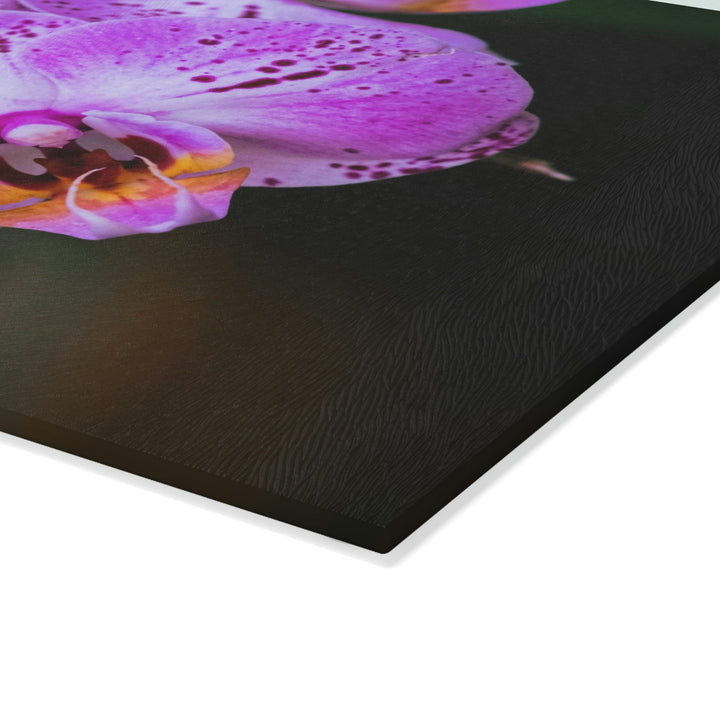 Orchid in Pink - Glass Cutting Board - Visiting This World