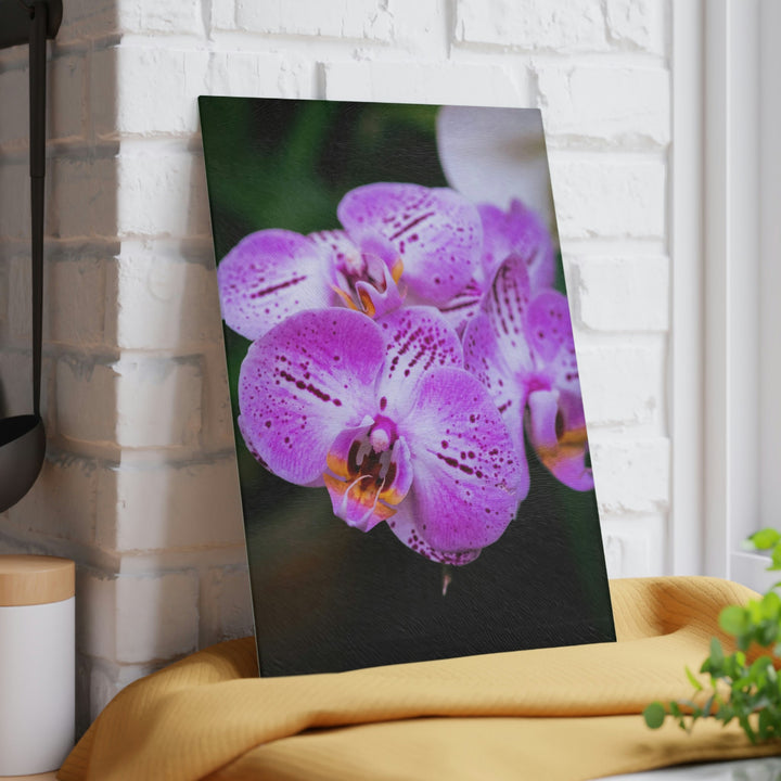 Orchid in Pink - Glass Cutting Board - Visiting This World