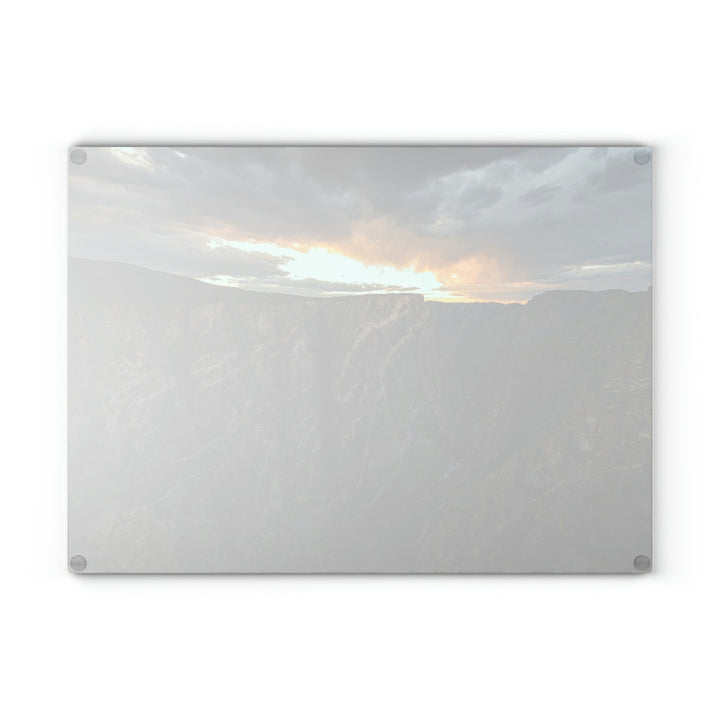 Painted Wall at Sunset Part 1 - Glass Cutting Board - Visiting This World