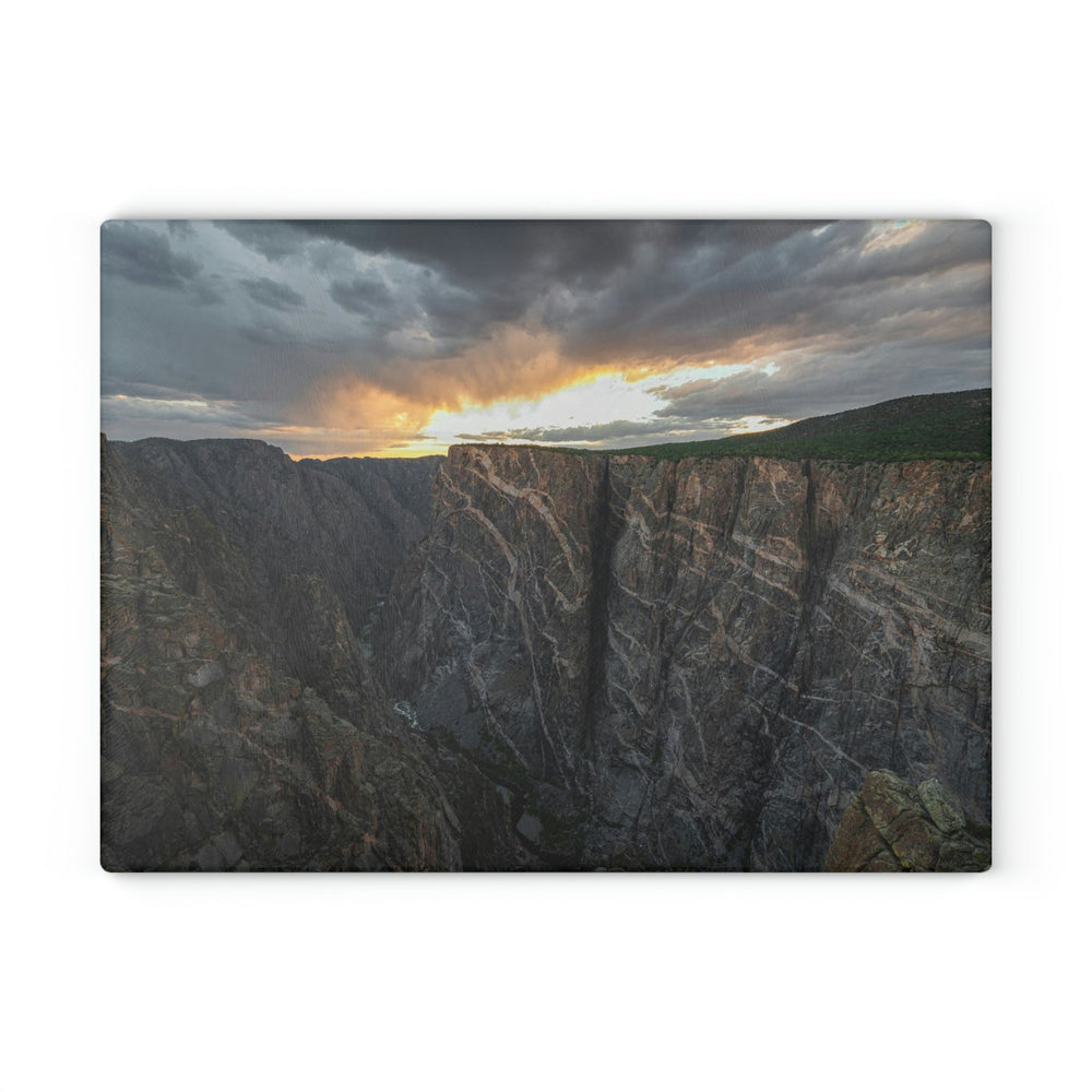 Painted Wall at Sunset Part 1 - Glass Cutting Board - Visiting This World