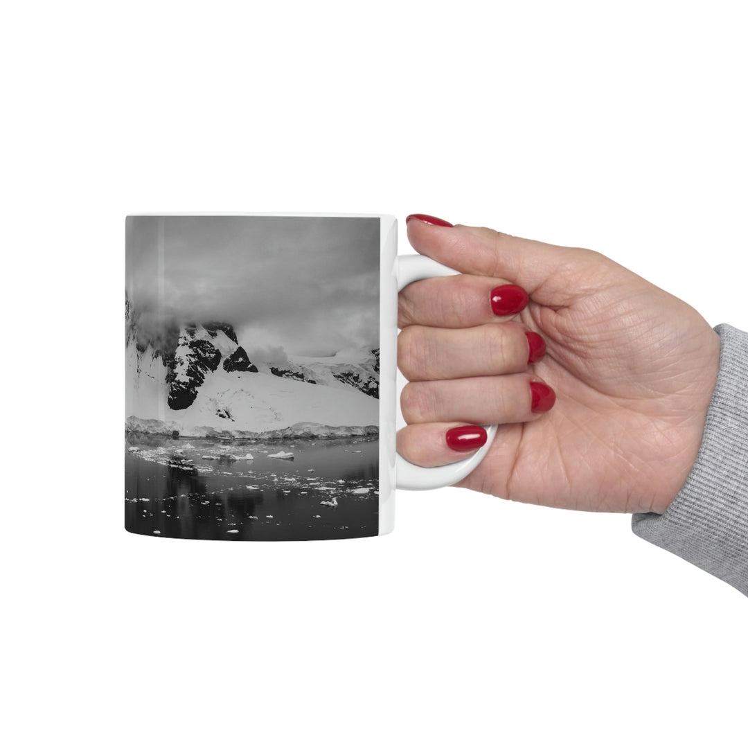 Peaceful Anchoring in Black and White - Ceramic Mug 11oz - Visiting This World