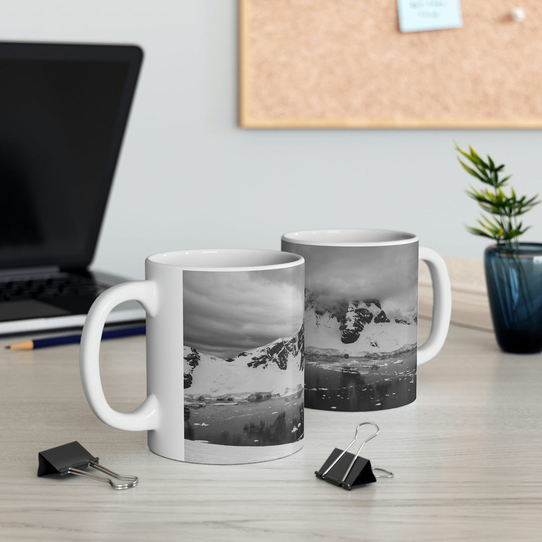 Peaceful Anchoring in Black and White - Ceramic Mug 11oz - Visiting This World