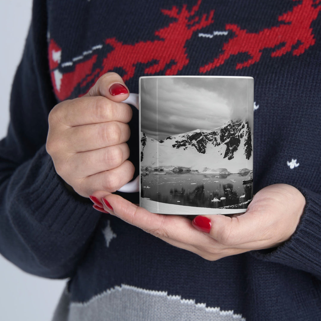 Peaceful Anchoring in Black and White - Ceramic Mug 11oz - Visiting This World