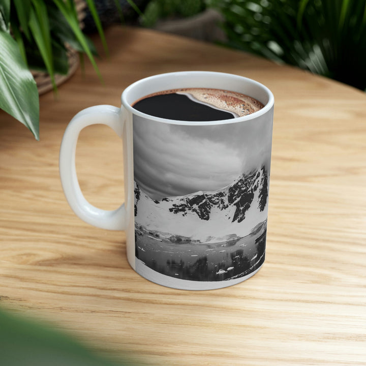 Peaceful Anchoring in Black and White - Ceramic Mug 11oz - Visiting This World