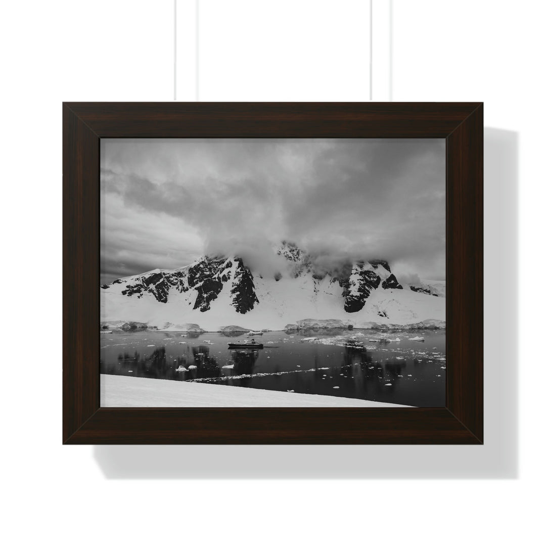 Peaceful Anchoring in Black and White - Framed Print - Visiting This World