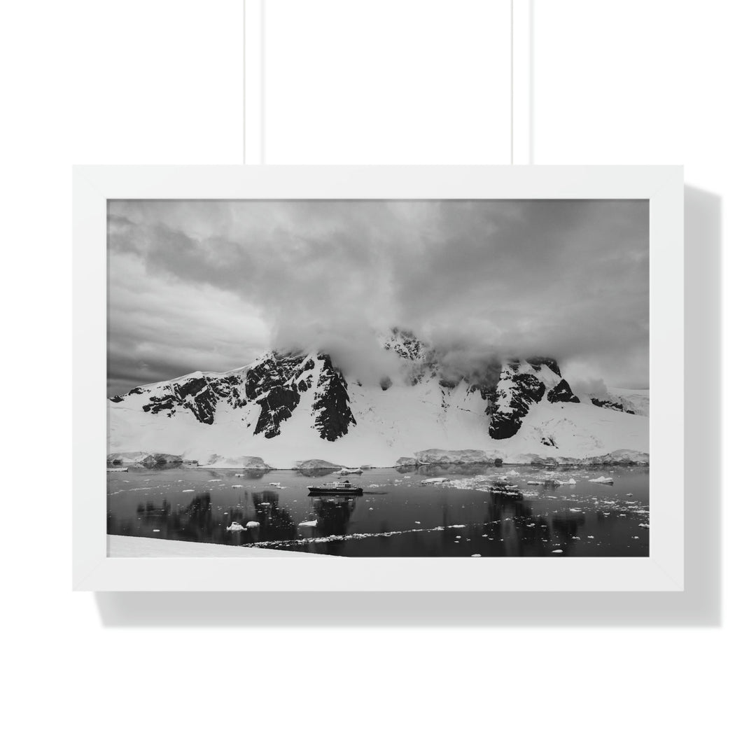 Peaceful Anchoring in Black and White - Framed Print - Visiting This World