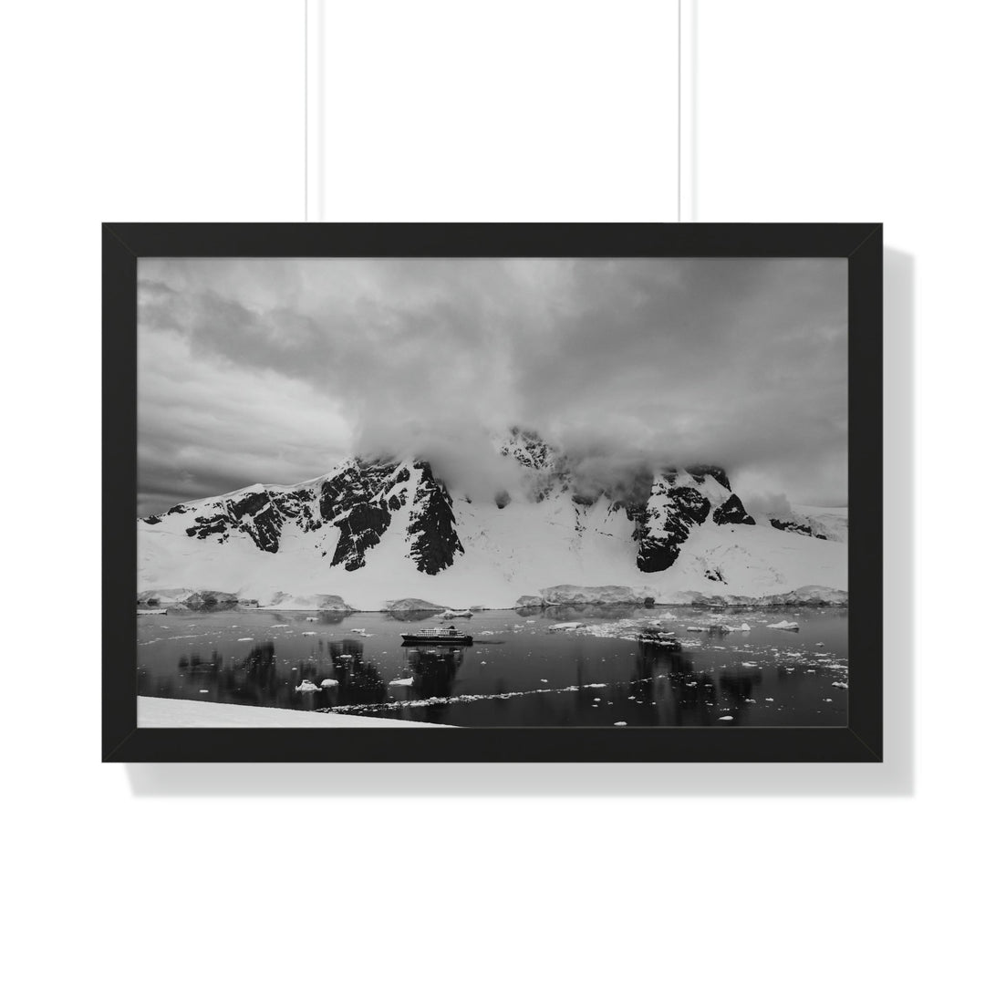 Peaceful Anchoring in Black and White - Framed Print - Visiting This World