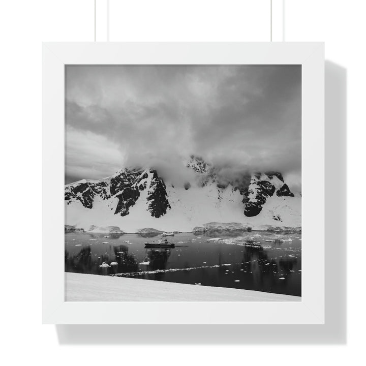 Peaceful Anchoring in Black and White - Framed Print - Visiting This World