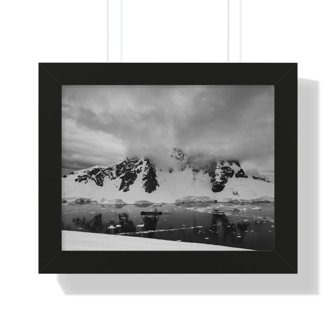 Peaceful Anchoring in Black and White - Framed Print - Visiting This World