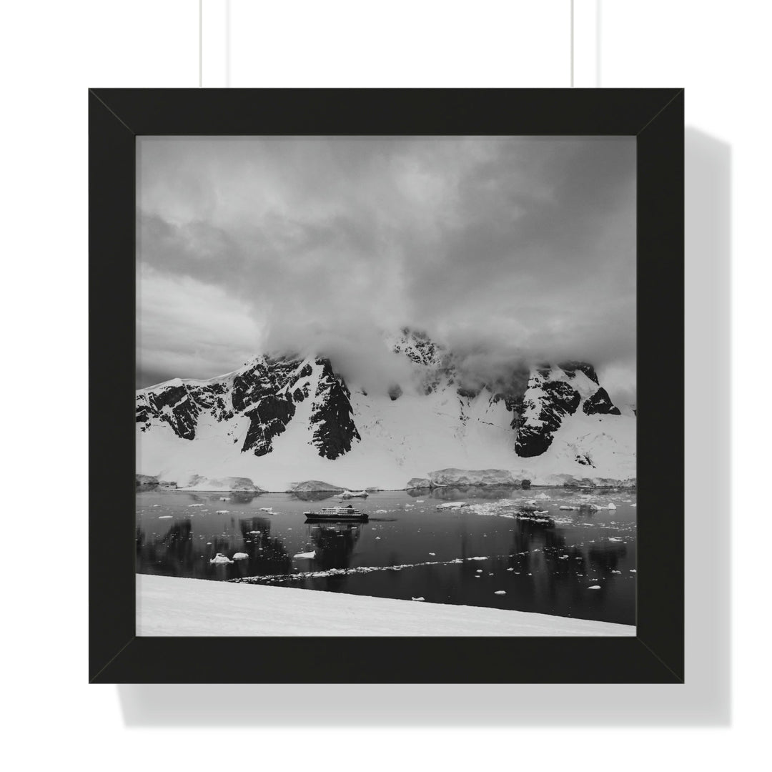 Peaceful Anchoring in Black and White - Framed Print - Visiting This World