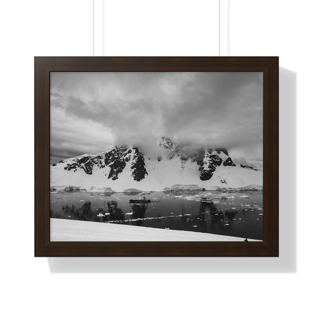 Peaceful Anchoring in Black and White - Framed Print - Visiting This World