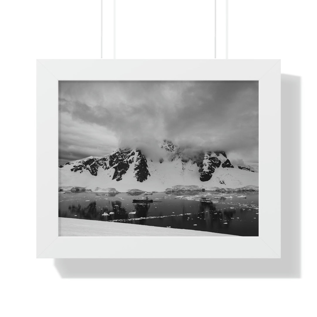 Peaceful Anchoring in Black and White - Framed Print - Visiting This World