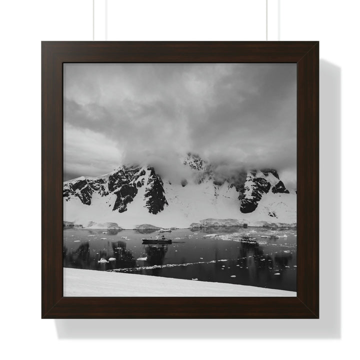 Peaceful Anchoring in Black and White - Framed Print - Visiting This World