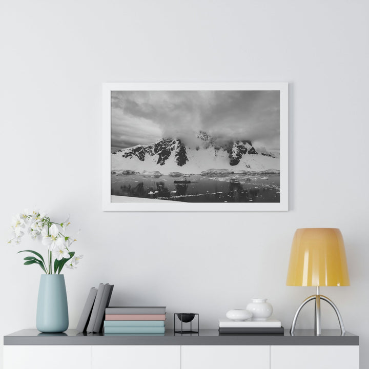 Peaceful Anchoring in Black and White - Framed Print - Visiting This World