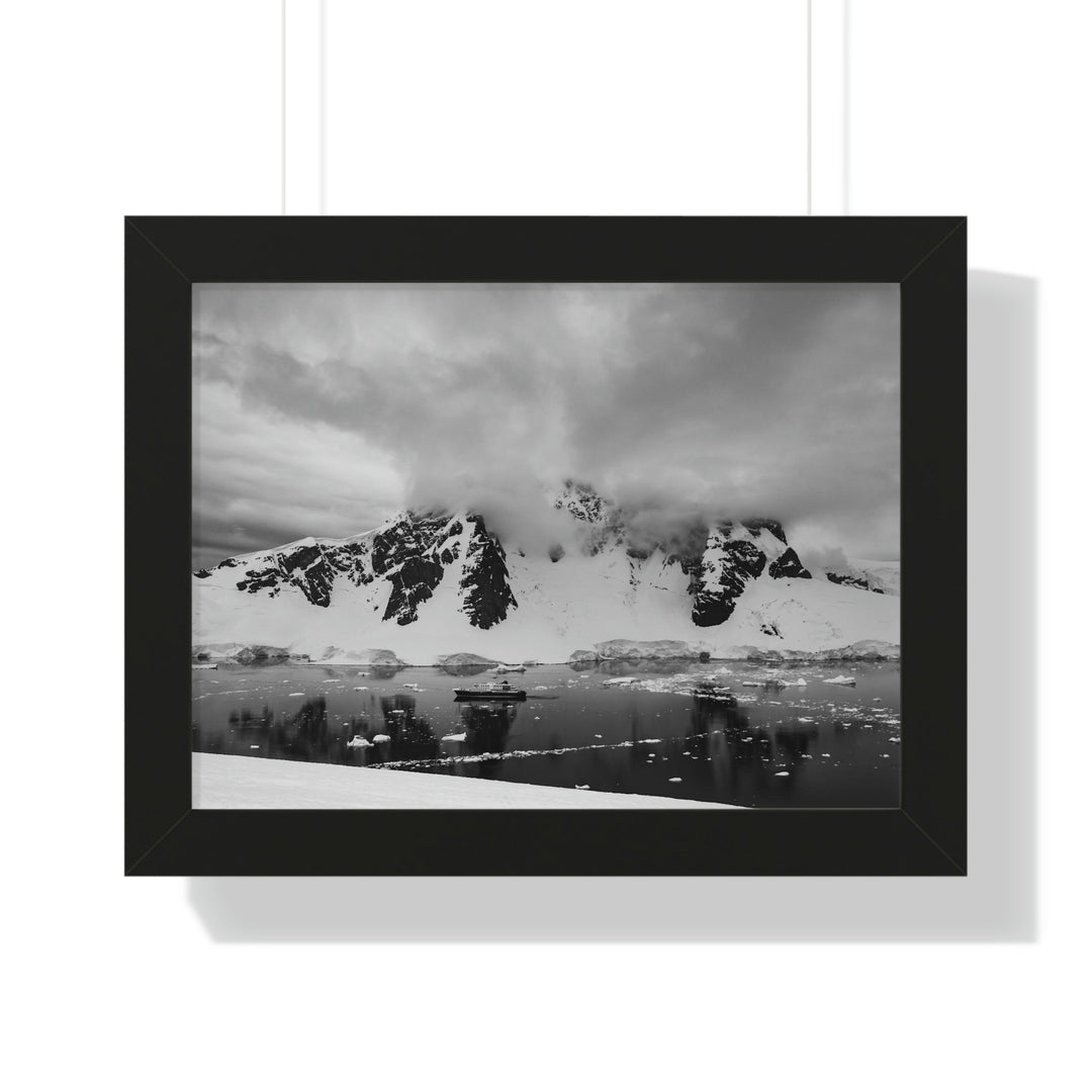 Peaceful Anchoring in Black and White - Framed Print - Visiting This World