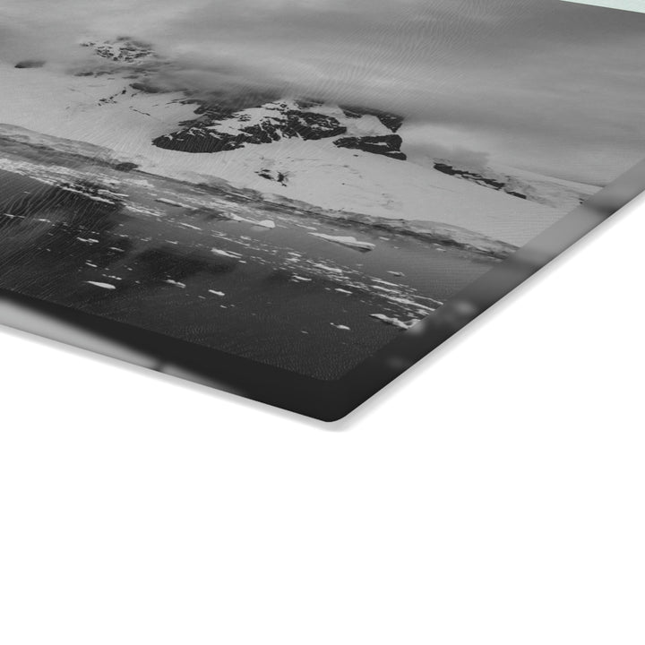 Peaceful Anchoring in Black and White - Glass Cutting Board - Visiting This World