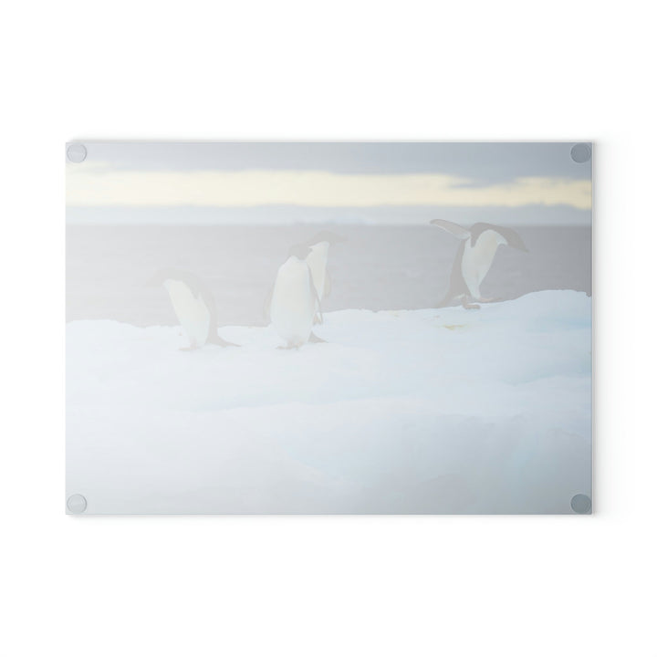 Penguin Dance - Glass Cutting Board - Visiting This World