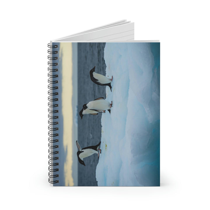 Penguin Dance - Spiral Ruled Line Notebook - Visiting This World