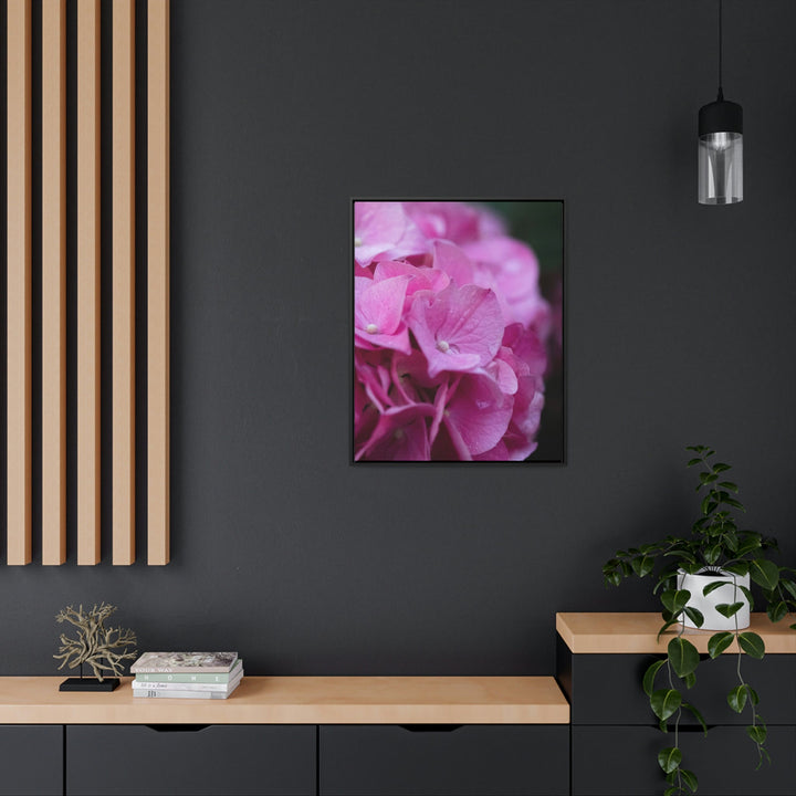 Pink Hydrangea Detail - Canvas with Frame - Visiting This World