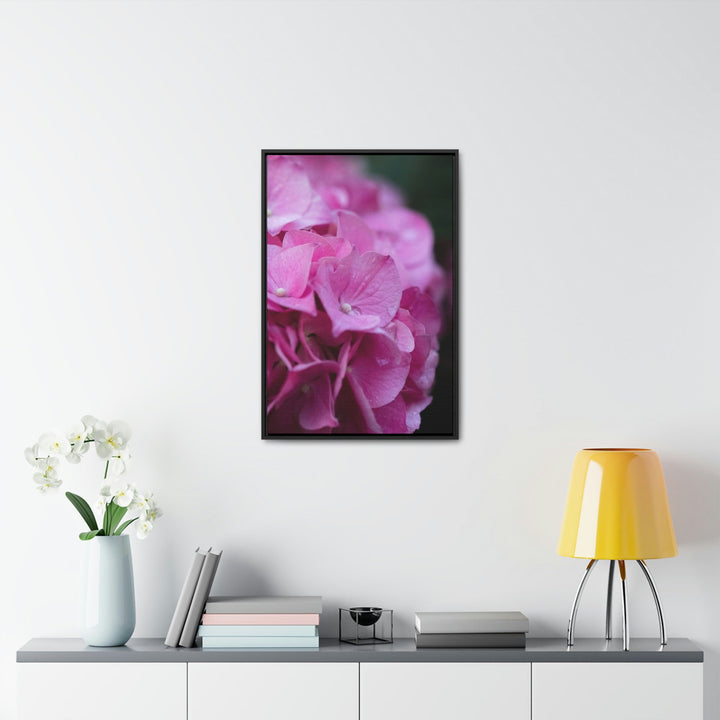 Pink Hydrangea Detail - Canvas with Frame - Visiting This World