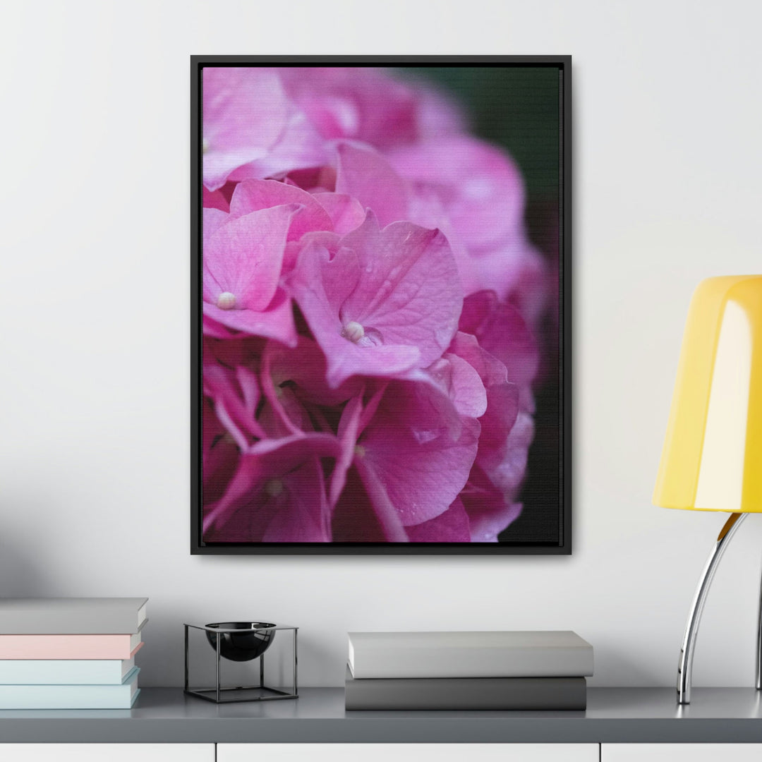 Pink Hydrangea Detail - Canvas with Frame - Visiting This World